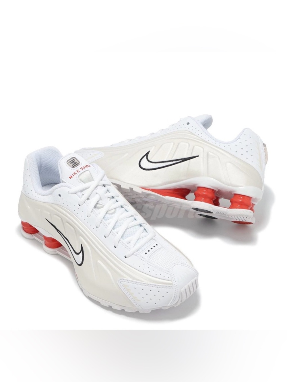 🆕 Nike Shox R4 GS White Phantom Picante Red Youth 7Y Sneakers NIB CW2626-102